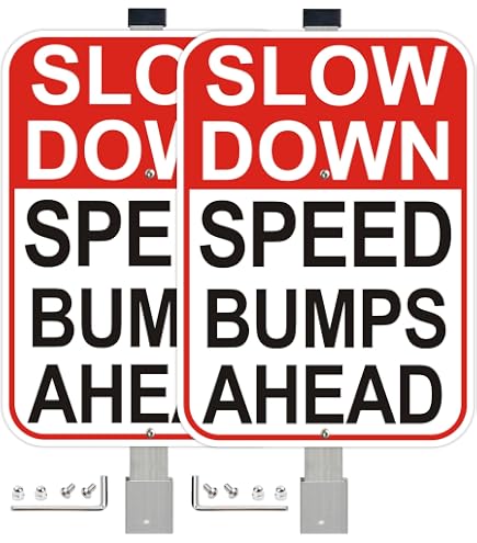 Amazon.com: Speed Bumps Ahead Sign Slow Down Sign 10